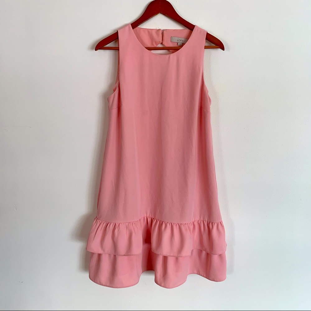 Light Pink Drop Waist Key Hole Back Dress
